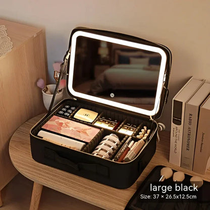 Pearlslashes™ Lit-Mirror Vanity Case