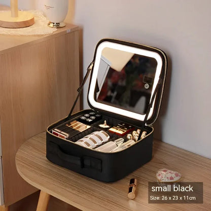 Pearlslashes™ Lit-Mirror Vanity Case