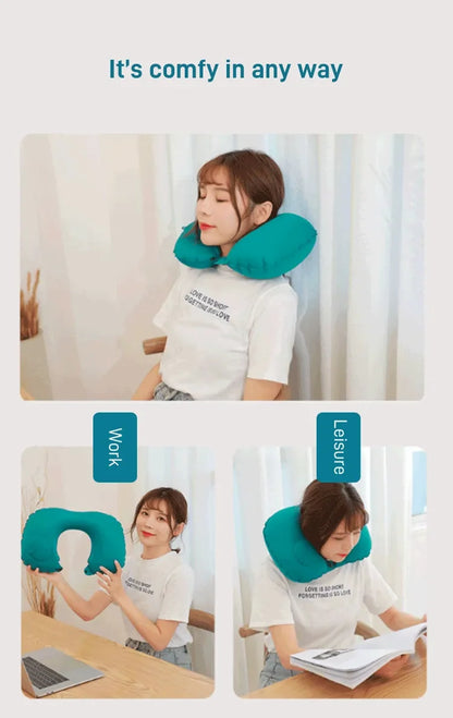 Press Type Inflatable U-shaped Pillow